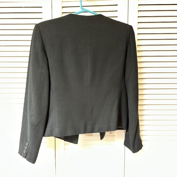 Vintage 90s Jones New York Wool Covered Button Black Jacket Small - Picture 11 of 12
